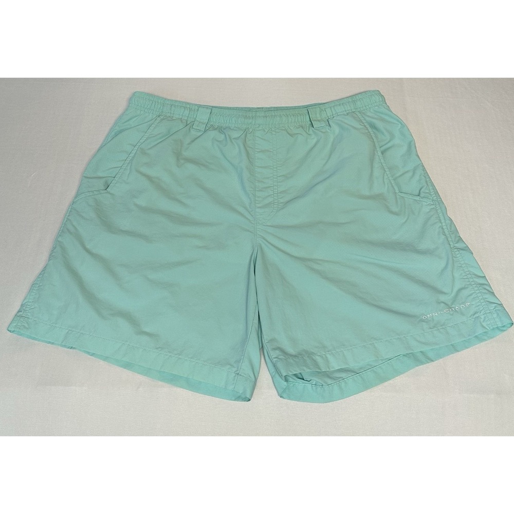 Columbia PFG Omni Shade Mens Swim Trunks Small Mint Green Mesh Lined Shorts